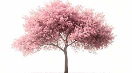 Obraz premium Sakura tree png ,pink cherry blossom tree isolated on transparent background ,generative ai. Blossom. Illustration