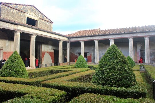 House of the Menander ruins in Pompeii near Naples, Italy