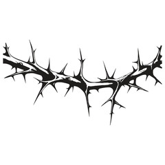 Elegant Silhouette of black thorn vector illustration