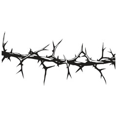 Elegant Silhouette of black thorn vector illustration