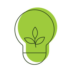 Vector linear illustration of an eco icon LED light bulb on a white background.