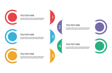 Colorful Circular Infographic Template for PowerPoint: 5 Steps with Titles and Descriptions