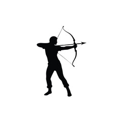 A archer bow vector silhouette illustration