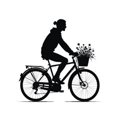 Obraz premium Mountain bike silhouette stock illustration, bike Lover vector graphic design, Cyclist silhouettes vector illustration