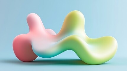 Abstract Pastel Colored Form Sculpture Design