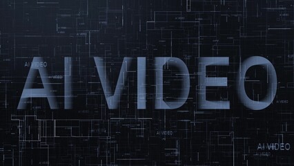 AI video text technology data line