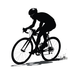 Naklejka premium Mountain bike silhouette stock illustration, bike Lover vector graphic design, Cyclist silhouettes vector illustration