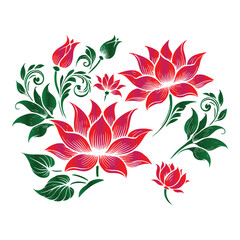 Shapla flowers vector set with white background