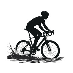 Mountain bike silhouette stock illustration, bike Lover vector graphic design, Cyclist silhouettes vector illustration