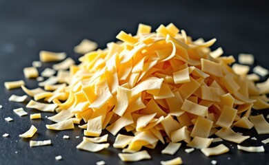A pile of freshly grated cheese, ready for sprinkling on your favorite dish.