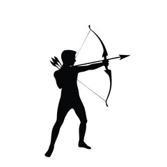 A archer bow vector silhouette illustration