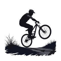 Mountain bike silhouette stock illustration, bike Lover vector graphic design, Cyclist silhouettes vector illustration