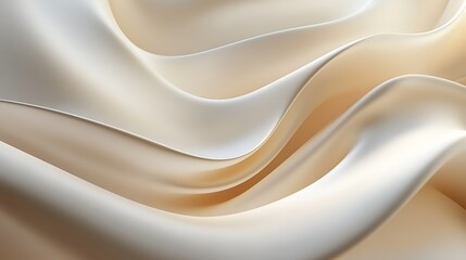 Obraz premium Elegant cream fabric waves, flowing smoothly. Abstract background for luxury design.