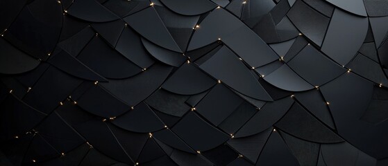 A black and white image of a patterned background with gold accents