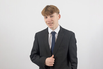 Teenage boy wearing a suit