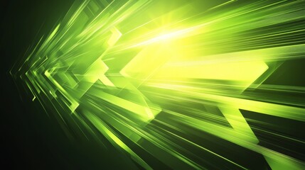 Abstract green eco arrows background with bright green and turquoise pop art retro elements, halftone comic style