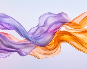 Obraz premium Abstract Purple and Orange Silk Fabric Swirling Design Elegant Flowing Textile Texture