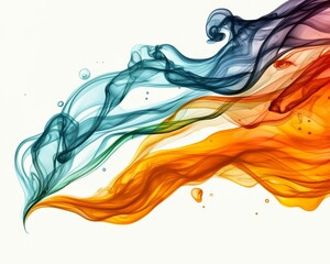 Obraz premium Abstract Colorful Swirling Dye Fluid Ink Paint Splash Design Background Texture