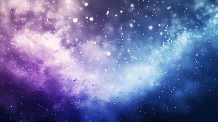 Fototapeta premium Abstract background with a dynamic explosion of blue, purple, and white particles, featuring a central empty space