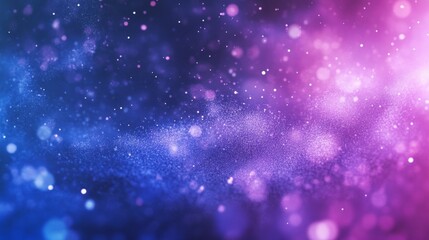 Abstract background with a dynamic explosion of blue, purple, and white particles, featuring a central empty space
