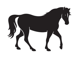 Obraz premium running horse silhouette. Western riding horse vector illustration, isolated on white background 