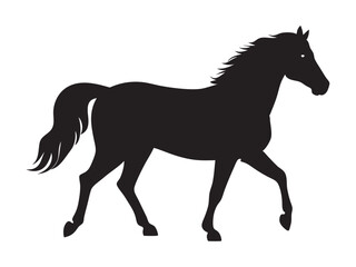 running horse silhouette. Western riding horse vector illustration, isolated on white background 