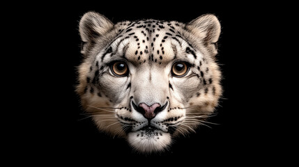 Fototapeta premium Realistic Snow Leopard Head Portrait
