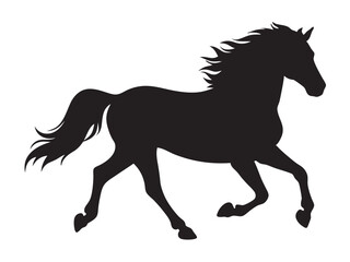 running horse silhouette. Western riding horse vector illustration, isolated on white background 