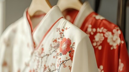 Naklejka premium Traditional Chinese Festival Attire in Elegant Robes