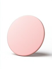 Glossy pink compact mirror isolated on white background.