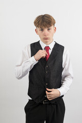 Teenage boy wearing a suit