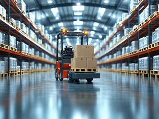 Naklejka premium Logistics and Transportation in Warehouse