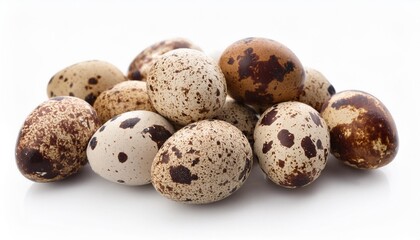quail eggs on white background
