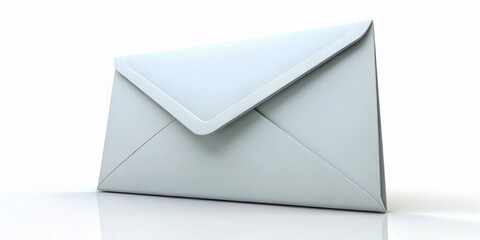 Urgent Mail Delivery: Realistic 3D Rendered White Envelope on White Background