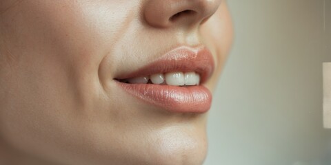 Obraz premium Smirking Lips A subtle smirk with one corner of the mouth lifted