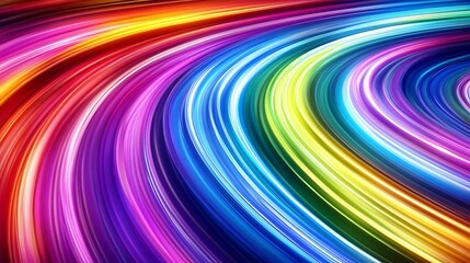 Abstract Rainbow Curved Lines Colorful Swirls