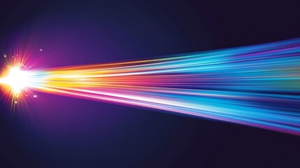 Abstract Colorful Light Streaks Radiating From A Bright Core