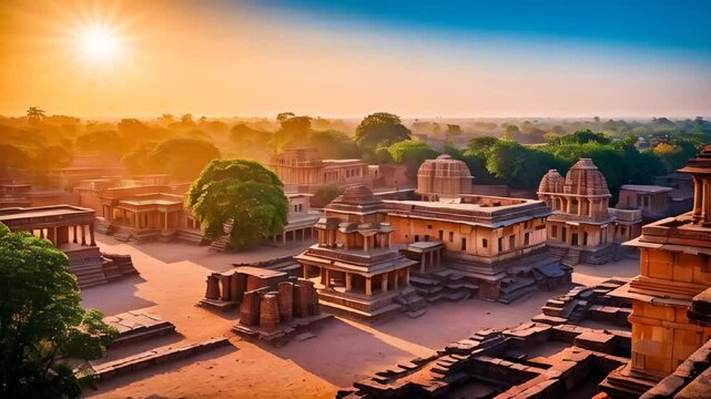 Amazing Hampi Village India, sunny day

