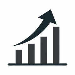Arrow Growth Icon Silhouette Vector