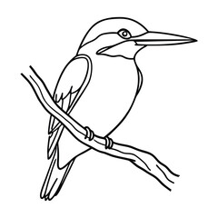 kingfisher sitting on a branch silhouette vector illustration design,
isolated on a white background, bird icon.
