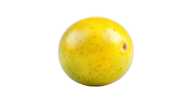 Ripe yellow lulo fruit isolated on transparent background