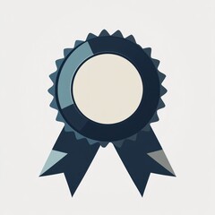 Abstract Blue Award Medal Design with Ribbon