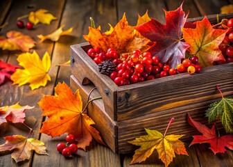 Obraz premium Vibrant Autumn Leaves: Fall Foliage Stock Photo