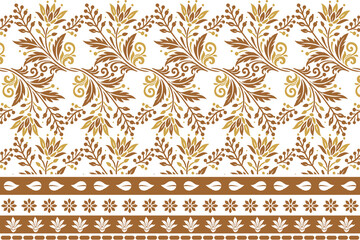 abstract seamless floral pattern with border design, featuring vintage botanical motifs and ethnic geometric influences for fabric, wallpaper, textiles, and fashion collections