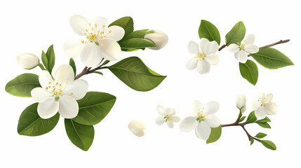 Obraz premium Blossom isolated on white, transparent background, png file. Blossom. Illustration