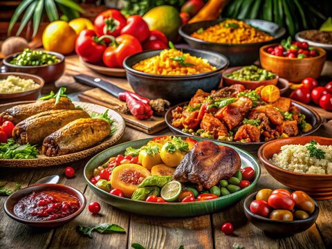 Vibrant Cuban Jutia Conga Feast: Delicious Food Photography