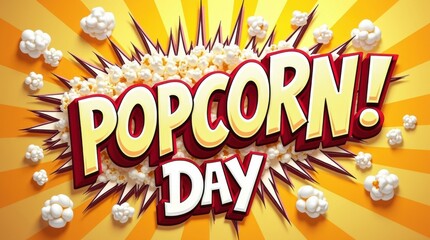 Fototapeta premium Celebrate popcorn day with fun activities home event highlights festive atmosphere family-friendly theme