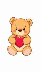 Fototapeta premium Plush Teddy Bear with Heart 