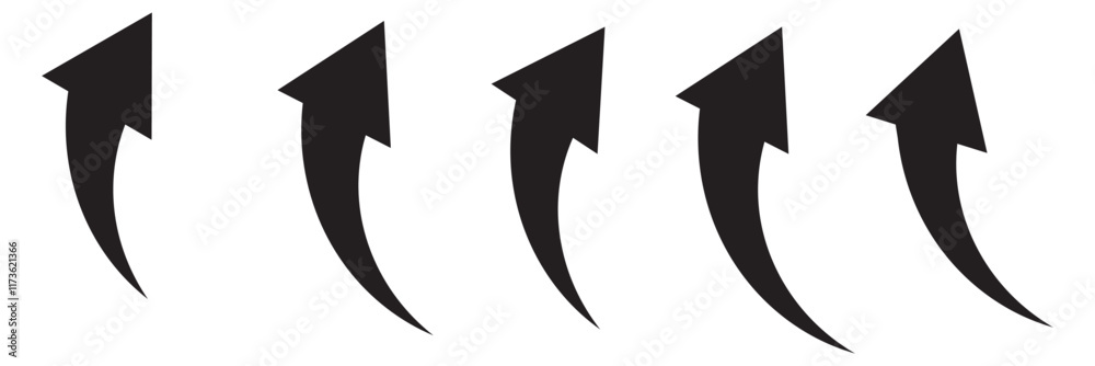 Canvas Prints black arrows set. curved arrows. arrow sign. curved arrow pointing right. black and red arrow.