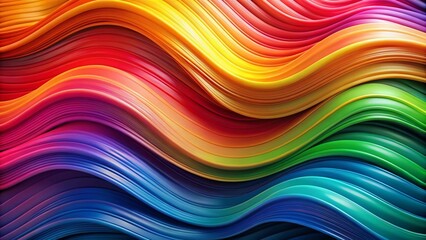 Vibrant Rainbow Wave Abstract Background - Minimalist Design